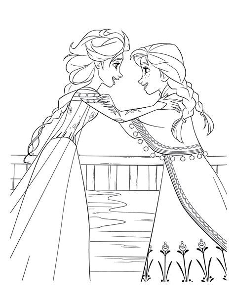 Elsa and Anna coloring pages to download and print for free