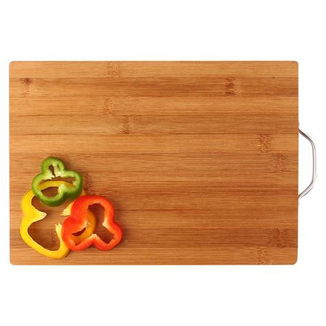 Buy HOKIPO Bamboo Wooden Chopping Board with Handle - Large - 34 x 24 x ...