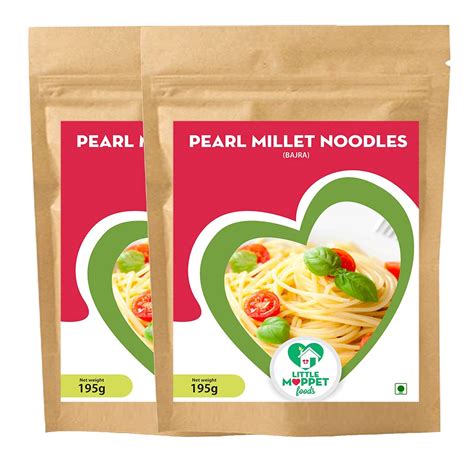 Little Moppet Foods Pearl Millet Noodles, Pack of 2-195g Each : Amazon ...