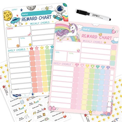 Buy Magnetic Chore Chart for Kids Behavior 2 Pack, Reward Chart for ...