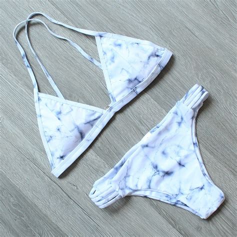 Women Sexy Bikini Tie-Dye Print Swimsuit Triangle Bikini Girls Swimwear ...