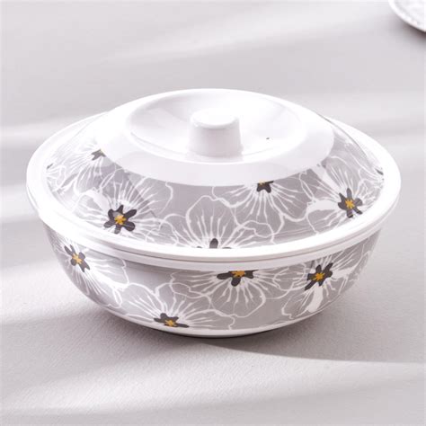 Buy Meadows Theme Monochrome Melamine Printed Serving Bowl - 1.4L from ...