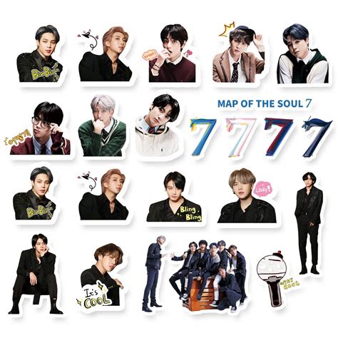 Kpop BTS Stickers BTS 55Pcs Map of The Soul 7 Sticker Pack Cute BTS ...