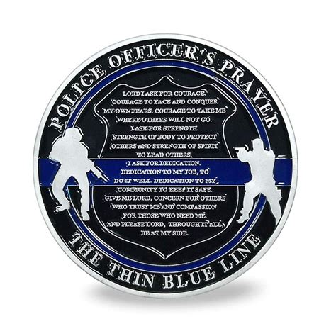 Saint Michael Law Enforcement Challenge Coin Thin Blue Line Police ...