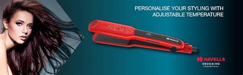 Havells Wide Plate Hair Straightener - HS4121 (Red_Free Size) : Amazon ...