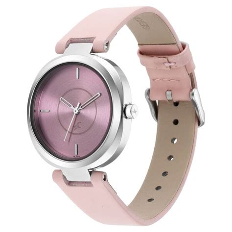 Buy Online Fastrack Stunners Quartz Analog Pink Dial Leather Strap ...