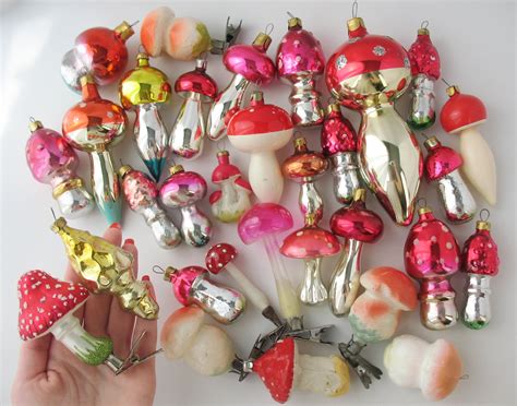 Mushroom Glass Vintage Christmas Ornaments Retro Home Decor - Etsy