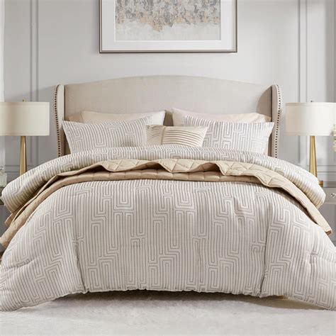 Amazon.com: Madison Park King Comforter Set Jacquard Metallic Thread ...