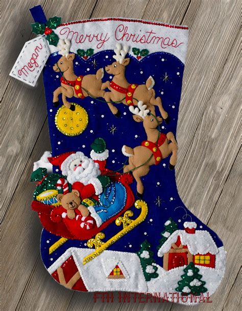 Bucilla Christmas Night 28 Jumbo Felt Stocking Kit | Etsy | Christmas ...