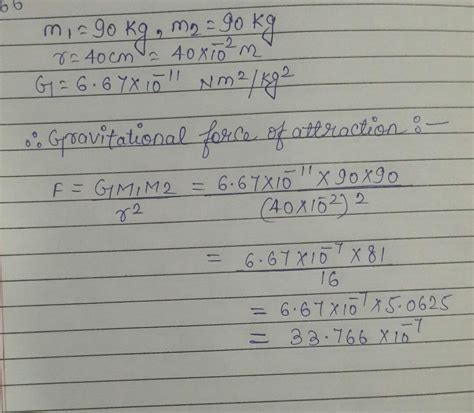 Calculate the force of attraction between two metal spheres each of ...