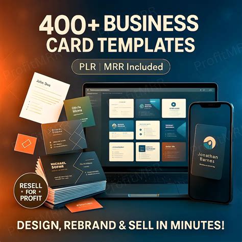 400+ Business Card Templates Bundle PLR MRR | Editable Canva ...