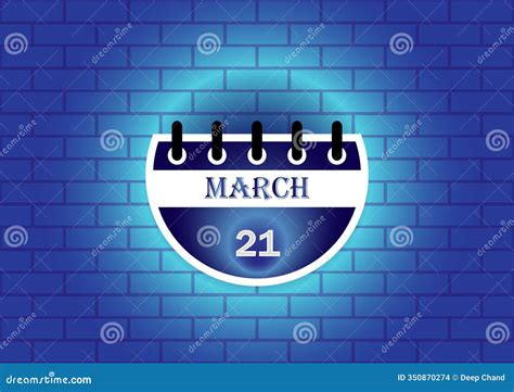 21 March Calendar Sign stock illustration. Illustration of appointment ...