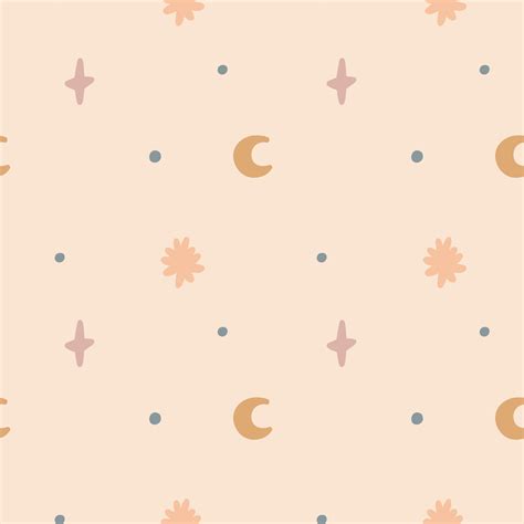 Naive pastel pattern moon star dot. Baby Shower Scandinavian pastel ...