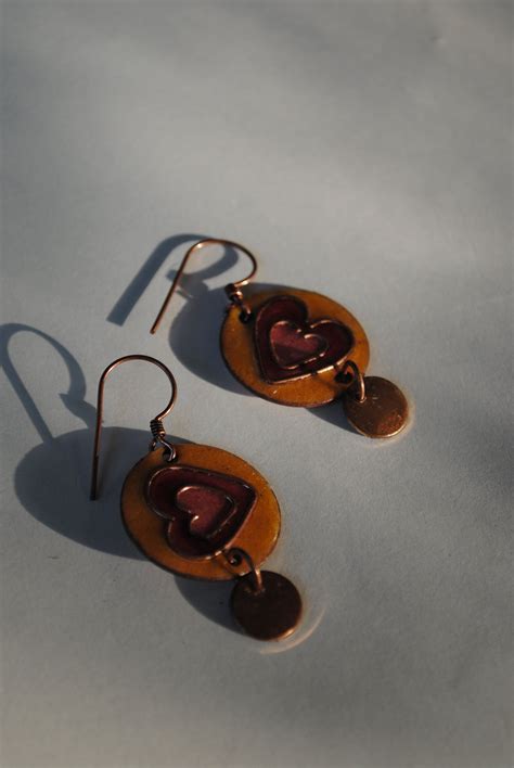 Handcrafted Dil Orange/Bronze Enamel Earrings – ekibeki