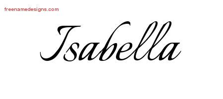 Calligraphic Name Tattoo Designs Isabella Download Free - Free Name Designs
