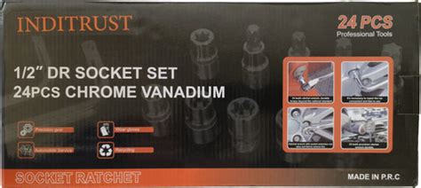 Inditrust High Quality 1/2" Square Drive Socket Set, 24 Pcs Tool Kit ...