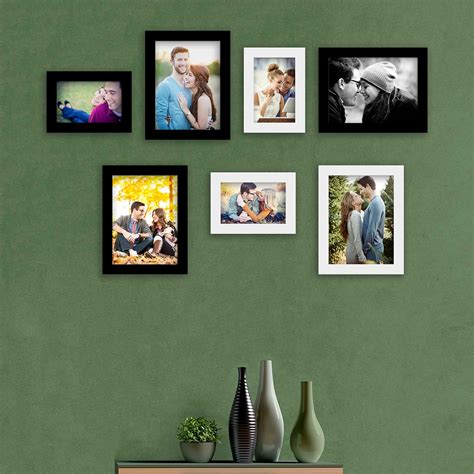 Buy Art Street Zig Zag Black and White - Set of 7 Individual wall Photo ...