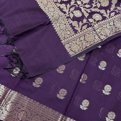 Purple Resham Banarasi Silk Suit – Mohsin Textiles