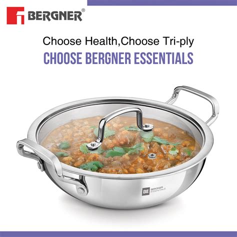 BE Essentials Tri-Ply Stainless Steel Kadai