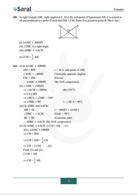 NCERT Solutions for Class 9 Maths chapter 7 - Triangles - eSaral