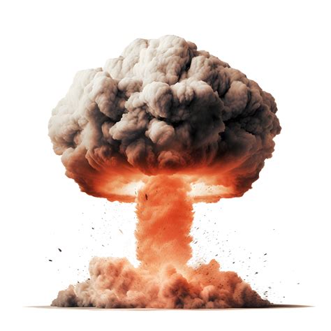 nuclear atomic explosions mushroom cloud isolated on transparent ...