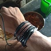 Buy University Trendz Genuine Leather Dyed Rope Multi Strand Wrist Band ...