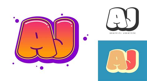 AJ logo design for festival or party. Initial letter a and j in ...