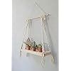 Decazone ® Macramé Wall Hanging Shelf Pine Wood Floating Shelve with ...