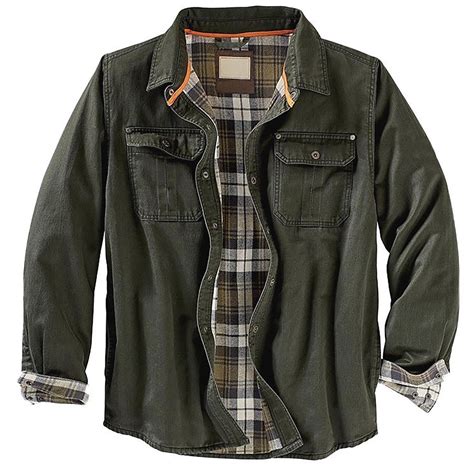 APEXFWDT Men's Flannel Lined Shirt Jackets, Long Sleeved Plaid Cotton ...