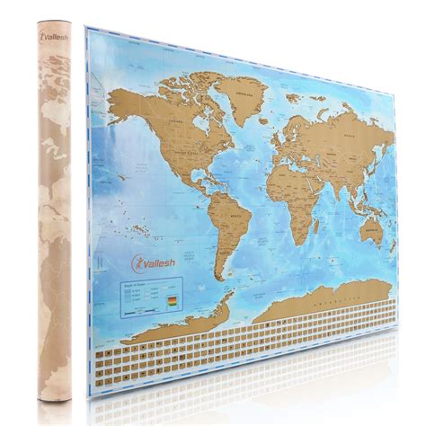 Buy Vallesh - Scratch Off World with Scratcher - Shows US States ...