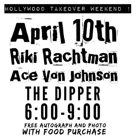 Riki Rachtman & Ace Von Johnson at the Dipper , The Dipper Cafe, New ...