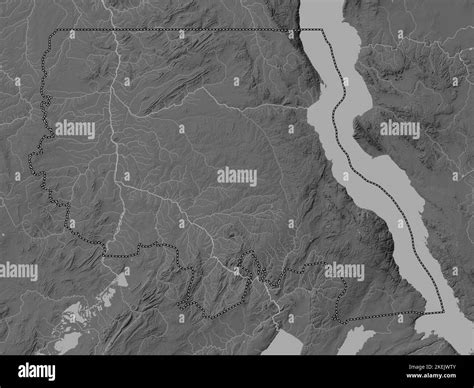 Tanganyika, province of Democratic Republic of the Congo. Grayscale ...