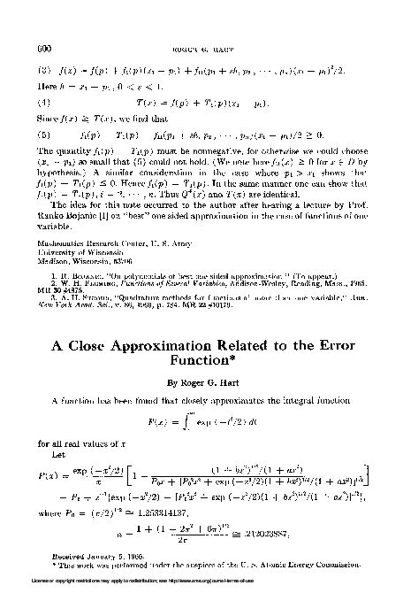 Image result for Approximation of Error Function