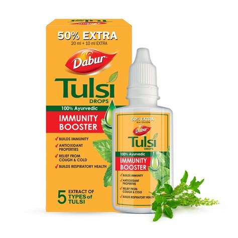 Buy DABUR Tulsi Drops- 50% Extra: Concentrated Extract of 5 Rare Tulsi ...