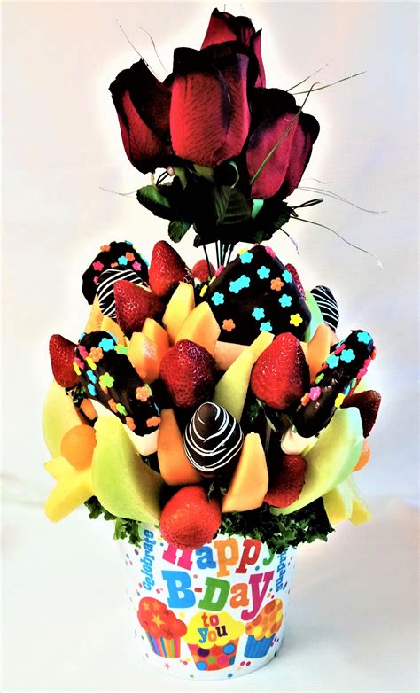 Birthday Rose | Delectable Fruit Arrangements LLC