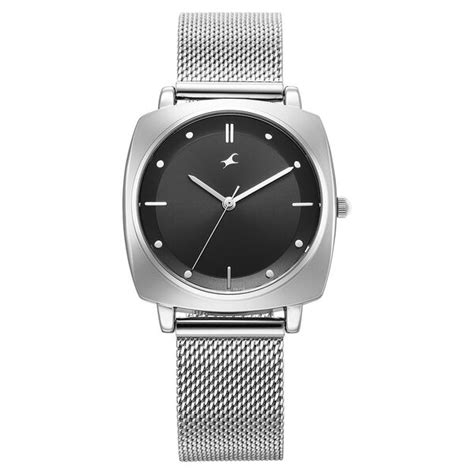 Buy Online Fastrack Stunners X Quartz Analog Black Dial Stainless Steel ...