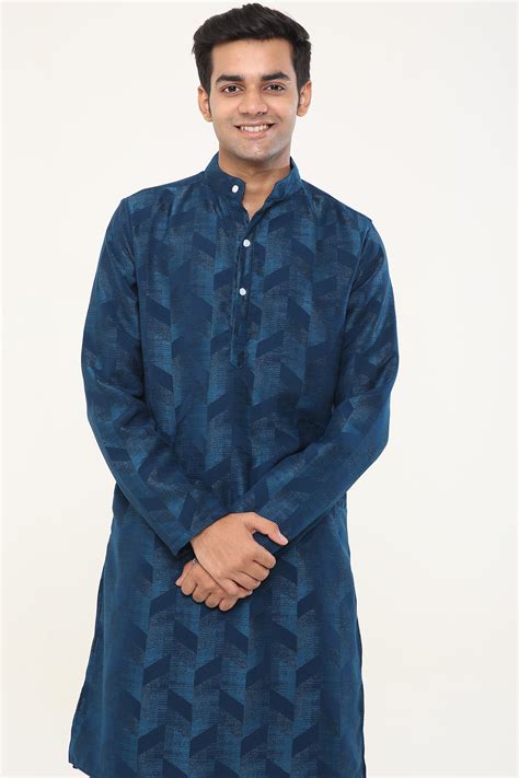 True Blue full sleeves Long Kurta | Style Matters