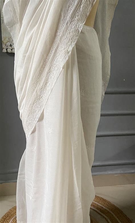 Chikankari Saree | Lucknow Chikan Saree - Nazrana Chikan