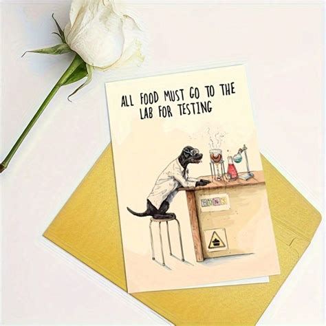 All Food Must Be Lab Tested Greeting Card - Black Lab Card - Black ...