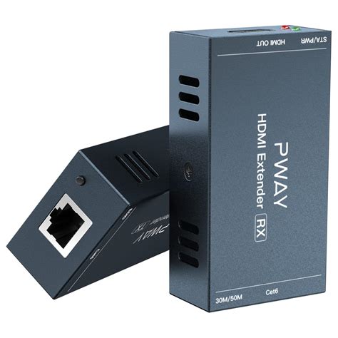 PWAY HDMI Extender 1080P Over Cat5e/Cat6/Cat7 50m/164ft Uncompressed ...
