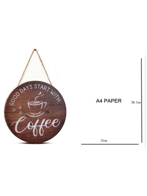 Coffee Print Garden Sign Rama Rama | SHEIN EUR