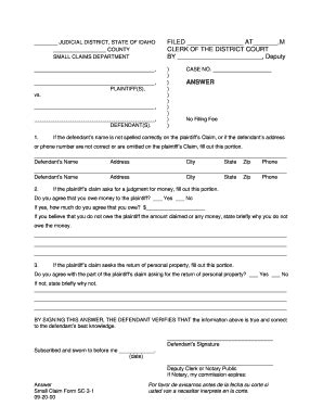SC3-1 Answer - Latah County - Latah Id - Fill and Sign Printable ...