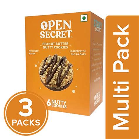 Buy Open Secret Peanut Cookies - Chocolate. Healthy biscuits- no added ...
