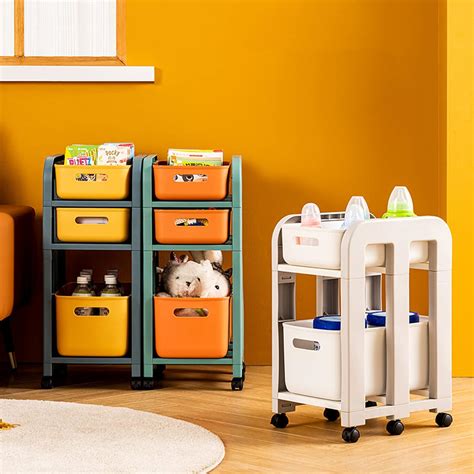 Buy HOTRCR Storage Trolley Cart 3 Tier Storage Trolley on Wheels ...