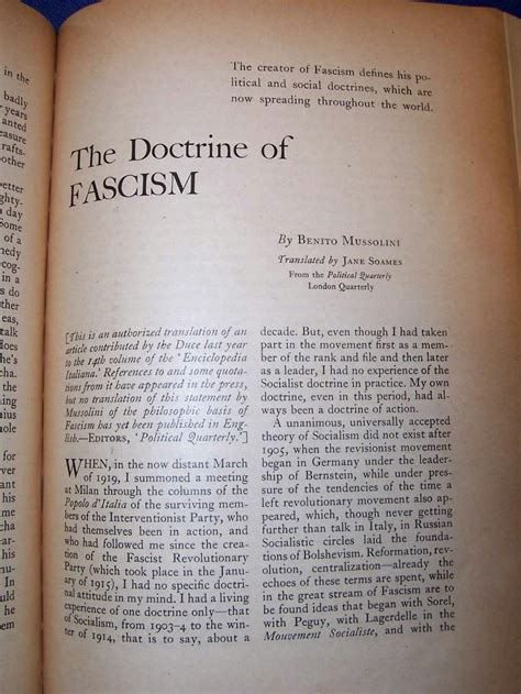SOLUTION: Benito mussolini the doctrine of fascism 1935 - Studypool