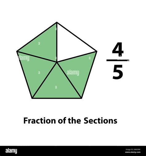 Four by five Fraction of the divided into slices. Fractions for Vector ...