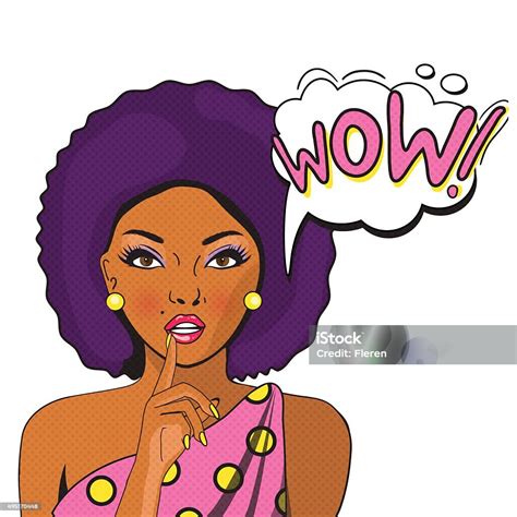 Wow Bubble Pop Art Negress On White Background Stock Illustration - Download Image Now - 2015 ...