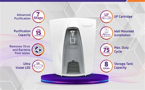 Buy Livpure 8 L RO+UV+UF+Alk 7 Stage purification Technology Water ...