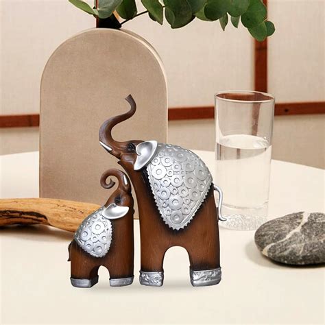 Buy ARTISANS ALLEY Thai Style Elephant Figurines Mother & Child ...