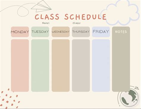 Class Schedule Printable 的图像结果